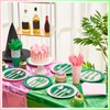 Hushee 170 Pcs Green and Pink Party Decorations, Pink and
