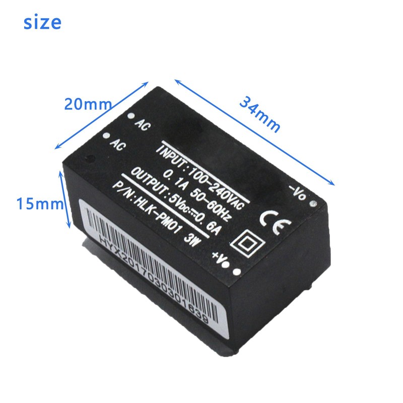 3 x HLK-PM01 AC DC 220V to 5V Household Power