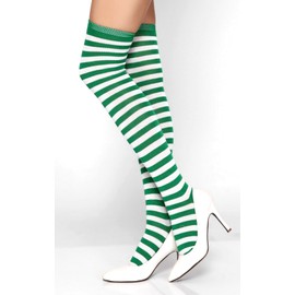 Krautwear®, Women's, Striped, Tight-high Stockings, Ring Stockings for Carnival, Fancy Dress, Cosplay, 80s