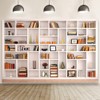 Leowefowa 10x8ft Vinyl White Bookshelf Backdrop Library Bookcase Backdrops for