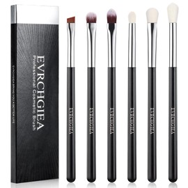 Pinceles de Maquillaje de Ojos, 6 Pzas Profesional de Mezcla de Sombra de Ojos Juego de Pinceles de Maquillaje para Corrector Sombra de Ojos Delineador de Ojos, Pelos Suave y Mango de Madera