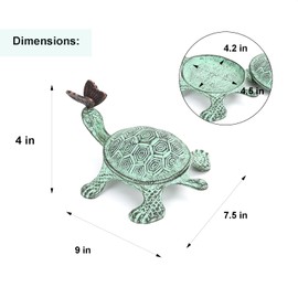 WEMPOLU Turtle & Butterfly Hide a Key Outside - Key Hiders Outside - Outdoor Hidden Key Holder Rock Garden Statues - 9 X 7.5 X 4 Inches