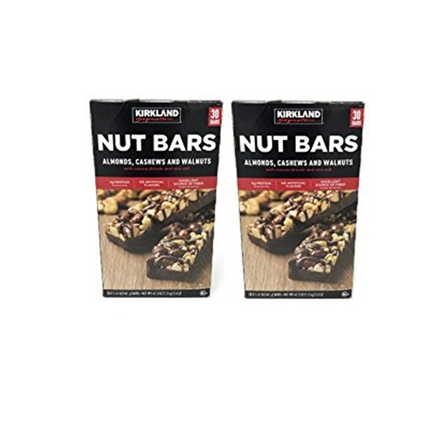 Kirkland Signature Nut Bars 1.4 oz, 30-count (Pack of 2 (Total 60 Bars, 30 Bars in Each Box))