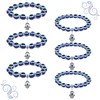 Lusofie 6 Pieces Evil Eye Bracelet Hamsa Blue Beaded Charm