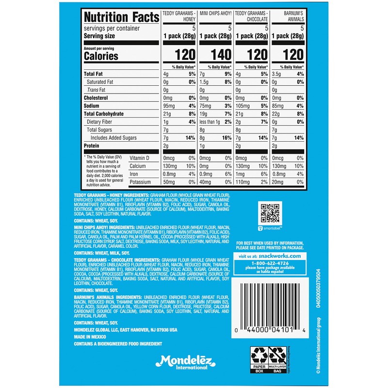 Nabisco Fun Shapes Variety Pack, Barnum's Animal Crackers, Teddy Grahams