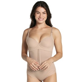 Leonisa Feste Kompression, latexfrei, formender kolumbianischer Taillenmieder für Frauen, Beige, Large