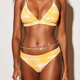 ELABEST Shiny Big African Waist Beads Belly Bead Waist Chain Beach 3PCS Waist Jewelry Body Accessories Women