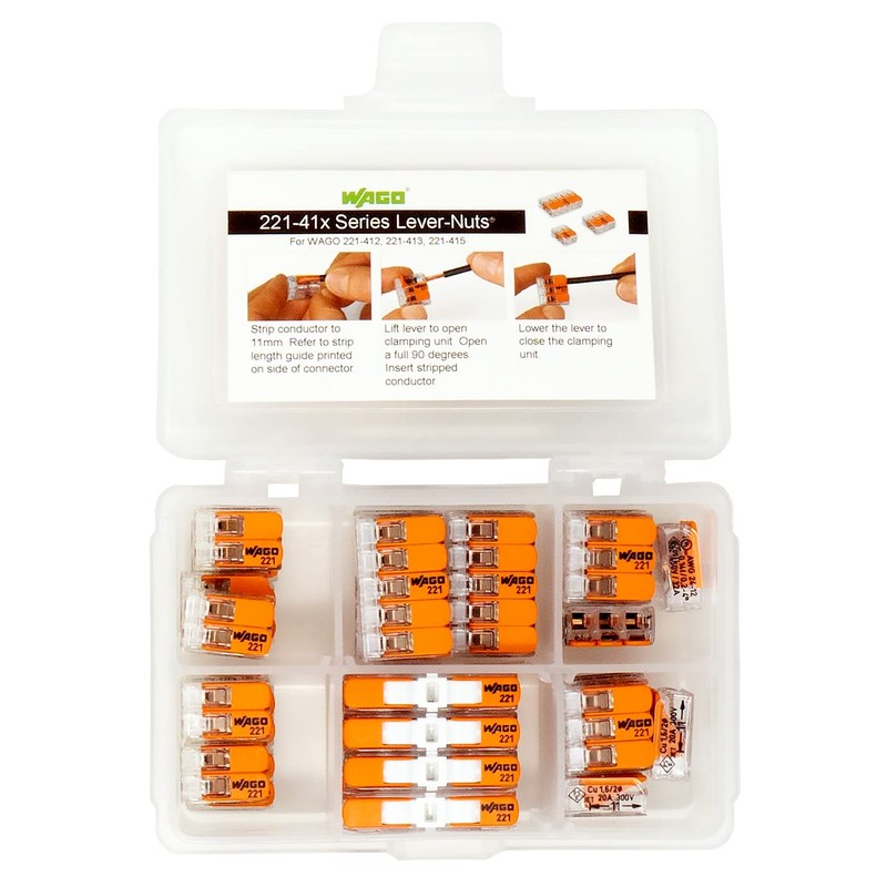 WAGO 221 Lever Nuts 35pc Compact Splicing Wire Connector Assortment