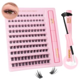Sixstarhair Cluster Lashes Kit 120 Pcs Lashes Individual Cluster with Lash Bond and Seal Diy Lash Extenisons 8-16mm Natural Look Manga Volume Individual Lashes with Glue False Eyelashes Diy at Home