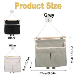 Wzenclave Wall Hanging Storage Bag Dormitory Fabric Hanging Basket Clutter Storage Bag with Pockets Behind Wall Storage Hanging Bag Bedside Hanging Organiser for Camp Kitchen Bedroom Bathroom Office