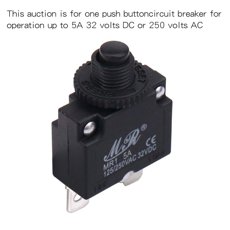 RKURCK 5 Amps Thermal Circuit Breakers, 125/250V AC 32V DC