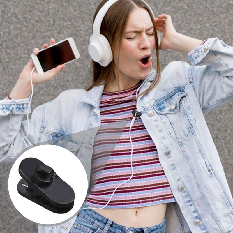 10-Piece Headphone Cable Clip, 360° Rotary Clip, Headphone Accessories, Suitable