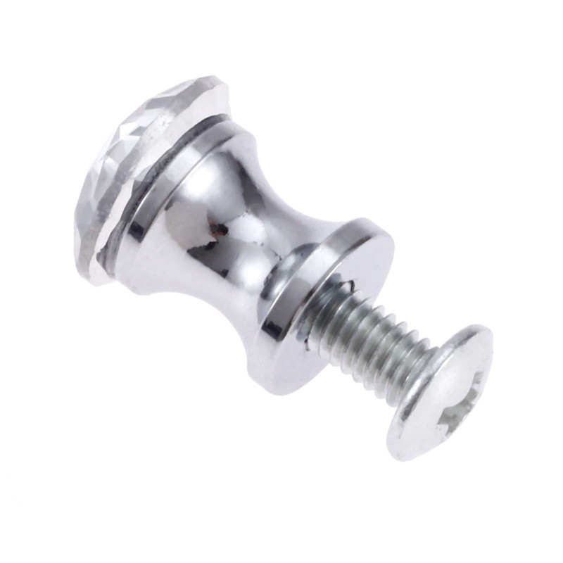 Mgoodoo 5Pcs Mini Crystal Single Hole Knobs, 12x15mm Small Glass