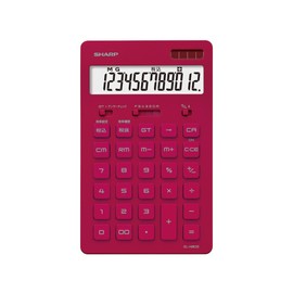 Sharp EL-N802 Design Calculator, Nice Size, 12-Digit, red