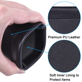 Glasses Case, Hishelf 2 Pack PU Leather Soft Sunglasses Case, with Squeeze Top & Microfiber Lining, for Sunglass, Eyeglasses, Reading Glasses, Women and Men, 7'' x 3.5'', Black