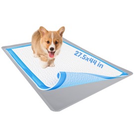 Skywin Dog Pad Holder Tray for 27.5 x 44 Inches Training Pads (Light Grey) - Easy to Clean and Store Perfect for Dog Potty Tray – Silicon Wee Wee Pad Holder, No Spill Pee Pad Holder for Dogs