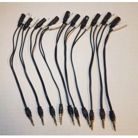 Unbranded/Generic Lot of 10 1x 1/8" 3.5mm TRRS Male Plug to 2x 1/8" 3.5mm Female (Headphone + Mic)