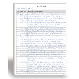 Activity Log Notepad, 60 Page Planning Pad to List a Task, Action or Contact. A Versatile Work Tool to Track Time & Organize Office Productivity. 8.5 X 11, A4 Sheets.