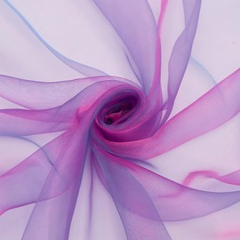 HOBBIESAY 3.28 Yards Two Tone Lightweight Sheer Organza Fabric 59.05 inch Pruple Voile Fabric Iridescen Holographic Gauze Fabric Lace Oganza Tulle Fabric Polyester Sheer Fabric
