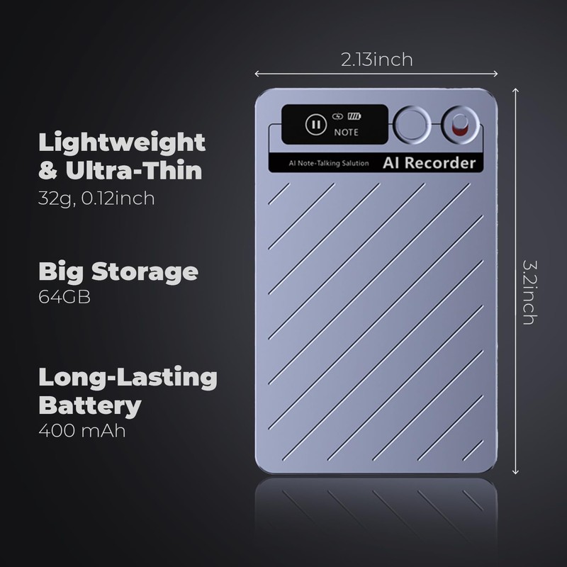 AI Voice Recorder with App Control - Transcribe & Summarize