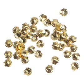 IWOWHERO 1Set Gold Nail Stickers Shell Charms for DIY Nail Art Manicure for Parties and Creative Designs Safe and Reliable Metal Decals