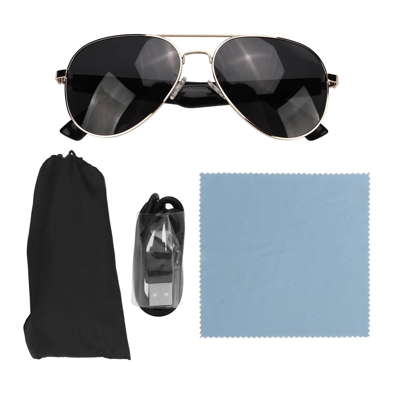 Bluetooth Sunglasses Gold Frame Smart Audio Glasses Stereo Speakers Music