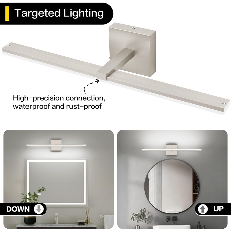 ZUZITO 24 Inch Vanity Lights for Bathroom Brushed Nickel Over
