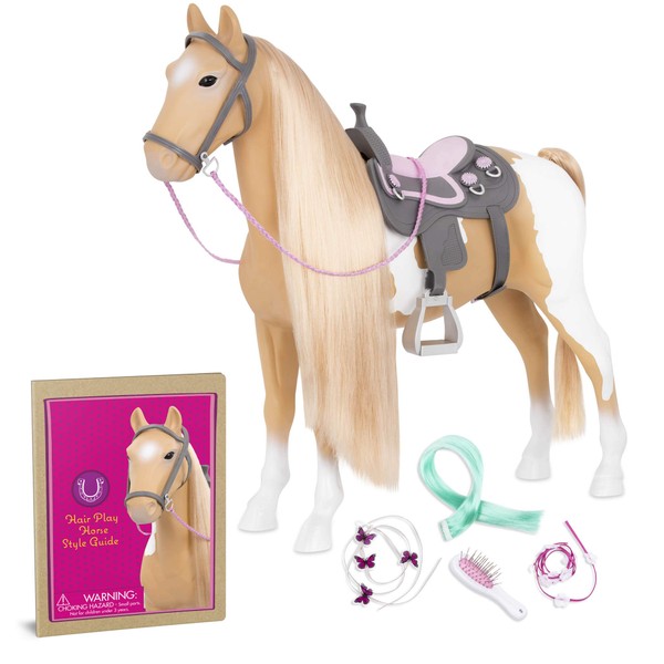 Our Generation by Battat- Palomino Paint Horse- 20" Hair Play Horse- Toys, Horse, Equestrian Accessories, & Pets for 18" Dolls- for Age 3 Years & Up