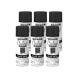 Rust-Oleum 392046-6PK Chalked Ultra Matte Spray Paint, 12 Ounce, Black Abyss, 6 Pack