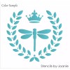 Stencils by Joanie Laurel Wreath Stencil 8" Dragonfly Royal Fleur
