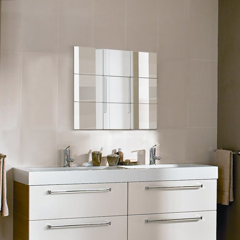 25 Uds Pegatinas de Pared de Espejo Cuadrado DIY, Azulejos
