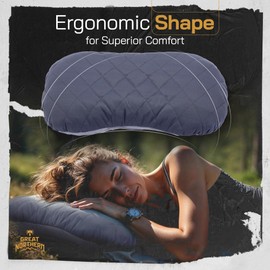 Great Northern Goods Ultralight Inflatable Camping Pillow for Sleeping - Compact Pillow for Hiking, Backpacking, and Travel - Soft, Removable, Washable Cover for Quality Sleep