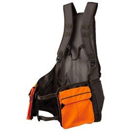 Beretta Men's Outlander Durable Water-Resistant Front-Load Capable Upland Hunting Strap Vest with Game Bag & Waterbag Holder, Brown Bark & Orange, Medium-Large