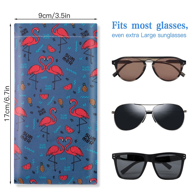 Soleebee 3 Pack Portable Eyeglasse Pouch Soft Leather Anti-Scratch Glasses