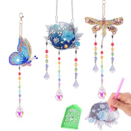 Craft Kits Gifts for 5-12 Year Old Girls Boys, 5D Diamond Painting Kits Diamond Painting Wind Chimes Diamond Art Mosaic Kits for Kid Girl Toys Age 5-12 Painting Kits Toy for Window Home Garden Decor-1
