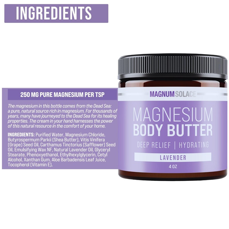 Magnum Solace Magnesium Body Butter - Nighttime Magnesium Cream -