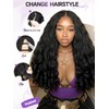 Yaki Curly V Part Wigs Black Loose Wave Wig with