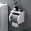 Self Adhesive Toilet Paper Holder with Shelf, Waterproof Toilet Paper