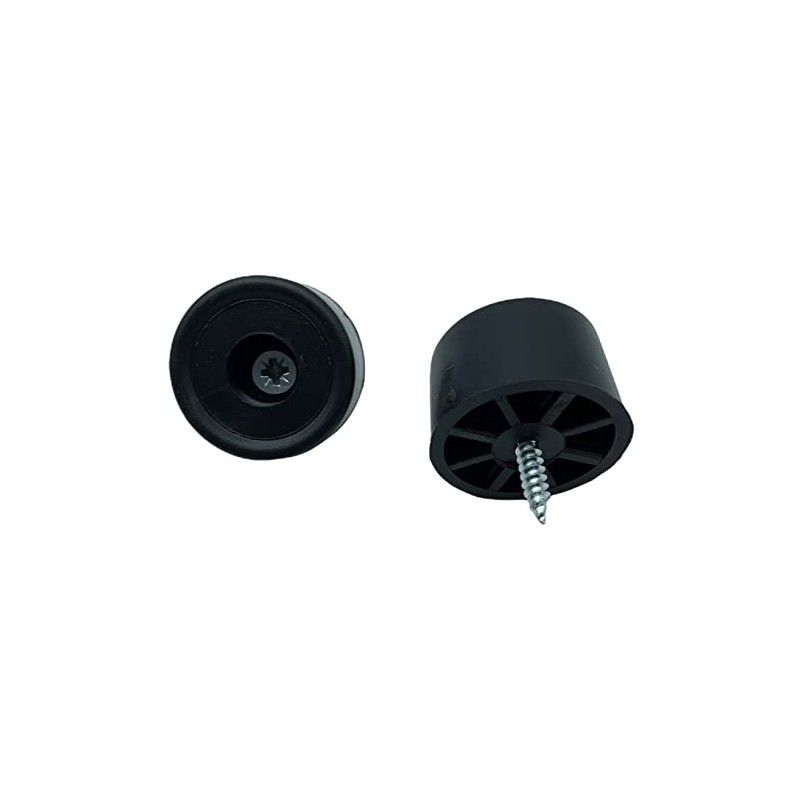 Rubber Door Stops/Wall Protectors with Screws (Large (33mm) Black)