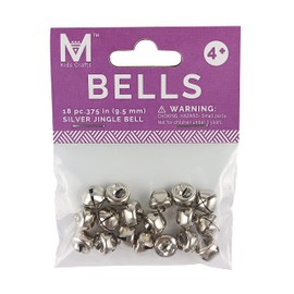 Affordable 18-PC Silver Jingle Bells 0.375" 9.5mm Holiday, Home Décor & Craft Projects, Decor Wreaths or Pet Collar & Hear The Jingling Chimes, Napkin Rings, Jewelry, Gift Wrap Bells for Crafts.