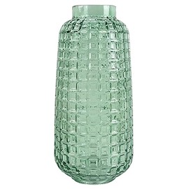 Designer Glass Vases, 30cm Green Cube