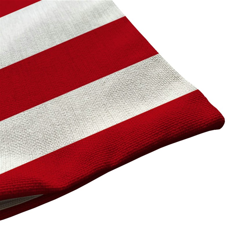 Red Stripe Cotton Linen Throw Lumbar Waist Pillow Case Cushion