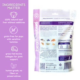 healthybud Beef Liver Treats for Dogs, Hip and Joint Dog Chews with Glucosamine for Dogs, All Natural Dog Food Topper Chews Containing Chondroitin, Hemp Seed, Turmeric and Pumpkin