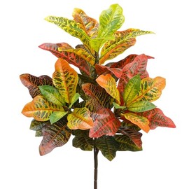 23" Tropical Silk Croton Plant -Yellow/Mauve (Pack of 6)