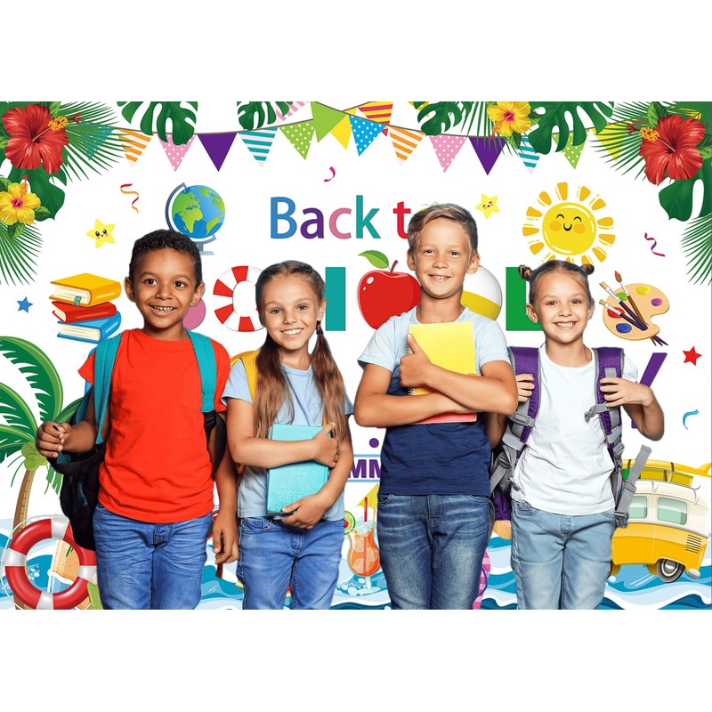 Back to School Pool Party Backdrop 6x4FT End of Summer