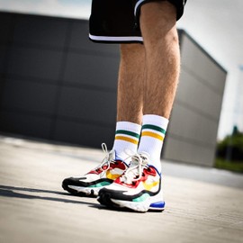 Spirit of 76 Men's & Women's Sports Retro Socks, White - Green - Yellow