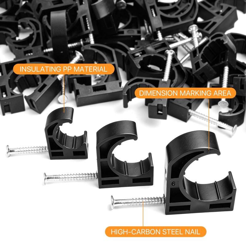 Aemygo 120 PCS 1", 1/2", 3/4" Half Clamps J-Hook with