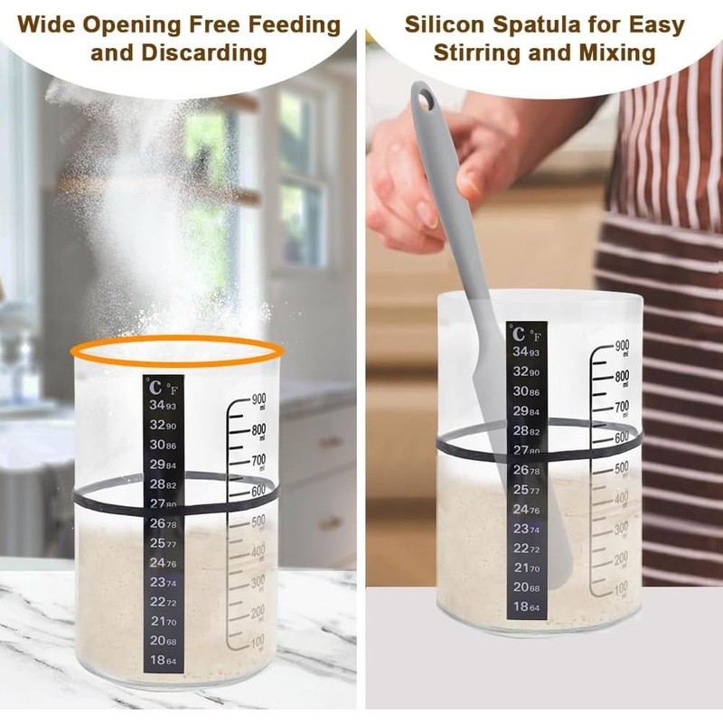 BRIRILINE Pro Sourdough Bread Starter Kit - 34 oz sourdough