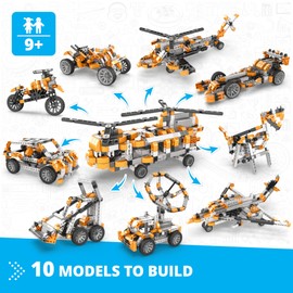 Engino- Inventor STEM Toys, Motorized Double-Blade Helicopter, Construction Toys for Kids 9+, STEM Building Toys, STEM Kits, Gifts for Boys & Girls