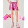 Haloumoning Girls Metallic Shorts Sparkly Dance Outfits Elastic Drawstring Shiny